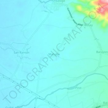 Mapa topográfico Mahaba, altitude, relevo