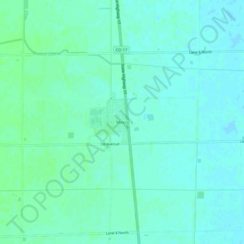 Mapa topográfico Mosca, altitude, relevo