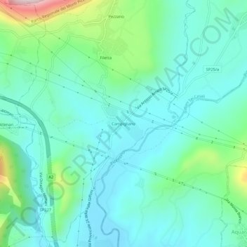 Mapa topográfico Campigliano, altitude, relevo