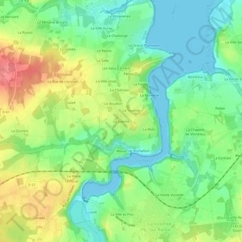 Mapa topográfico La Galerie, altitude, relevo