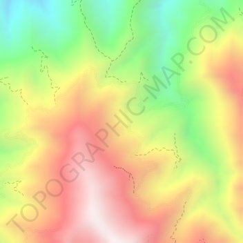 Mapa topográfico El Guamo, altitude, relevo