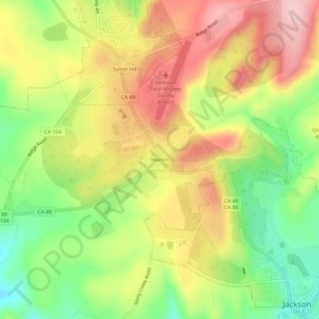 Mapa topográfico Martell, altitude, relevo
