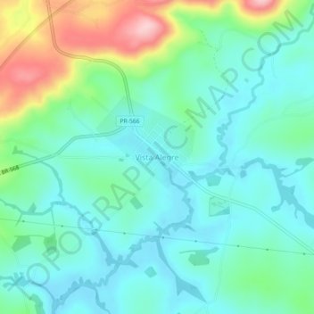 Mapa topográfico Vista Alegre, altitude, relevo
