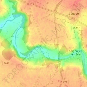 Mapa topográfico Cordon, altitude, relevo