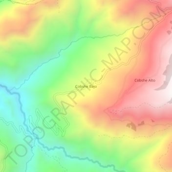 Mapa topográfico Cobshe Bajo, altitude, relevo