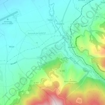 Mapa topográfico Alp, altitude, relevo