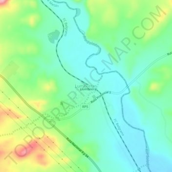 Mapa topográfico Lumbreras, altitude, relevo