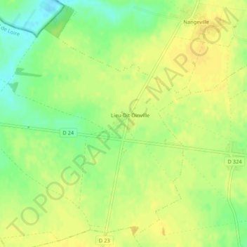 Mapa topográfico Oinville, altitude, relevo