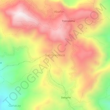 Mapa topográfico San Francisco, altitude, relevo