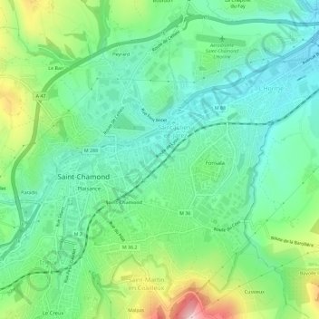 Mapa topográfico Clos Pascal, altitude, relevo