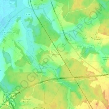 Mapa topográfico Le Bois Rond, altitude, relevo