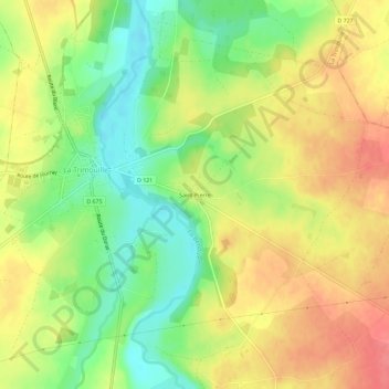 Mapa topográfico Saint-Pierre, altitude, relevo