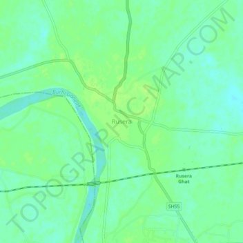 Mapa topográfico Rusera, altitude, relevo