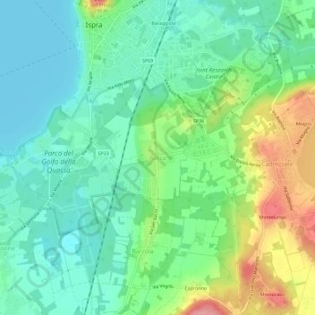 Mapa topográfico Barza, altitude, relevo