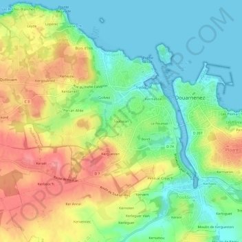 Mapa topográfico Toubalan, altitude, relevo