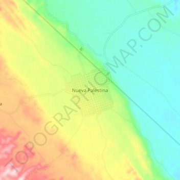 Mapa topográfico Nueva Palestina, altitude, relevo