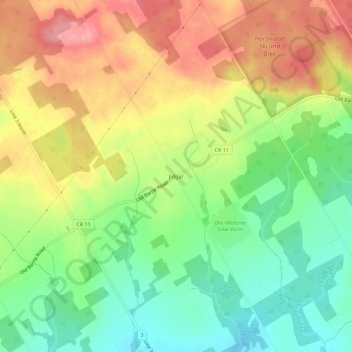 Mapa topográfico Edgar, altitude, relevo