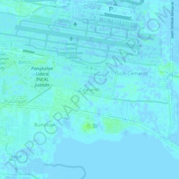 Mapa topográfico Cemandi, altitude, relevo