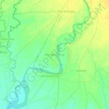 Mapa topográfico Florida Blanca, altitude, relevo