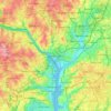 Mapa topográfico Washington, D.C., altitude, relevo