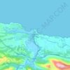Mapa topográfico Ribadesella / Ribeseya, altitude, relevo