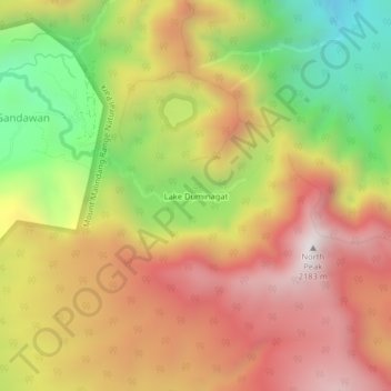 Mapa topográfico Lake Duminagat, altitude, relevo