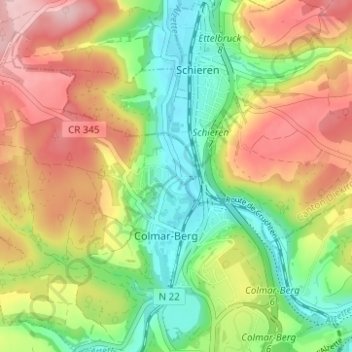 Mapa topográfico Welsdorf, altitude, relevo