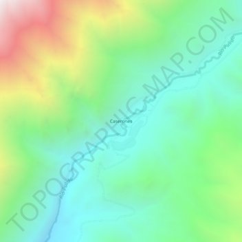 Mapa topográfico Caserones, altitude, relevo