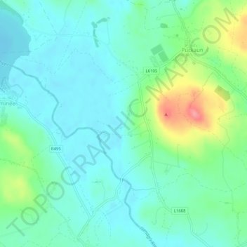 Mapa topográfico Killadangan, altitude, relevo