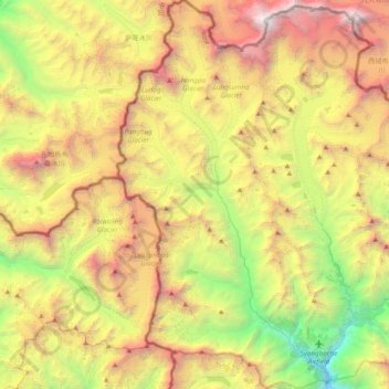 Mapa topográfico Namche, altitude, relevo