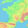 Mapa topográfico Metropolitaans Frankrijk, altitude, relevo