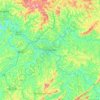 Mapa topográfico Três Corações, altitude, relevo