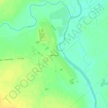 Mapa topográfico Омутское, altitude, relevo