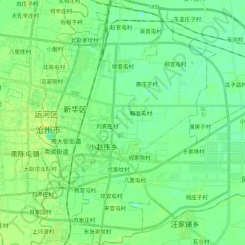 Mapa topográfico 新华区, altitude, relevo