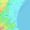 Mapa topográfico 白子町, altitude, relevo