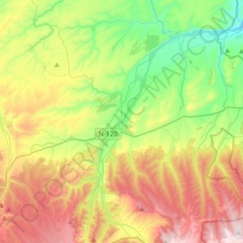 Mapa topográfico Belorado, altitude, relevo