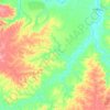 Mapa topográfico Santa Fé de Minas, altitude, relevo
