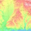 Mapa topográfico Misisipi, altitude, relevo