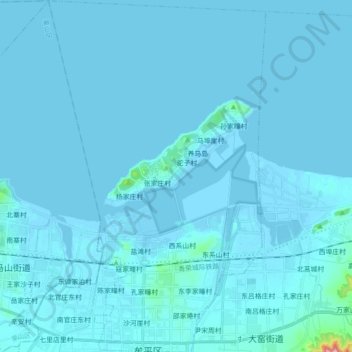 Mapa topográfico 宁海街道, altitude, relevo