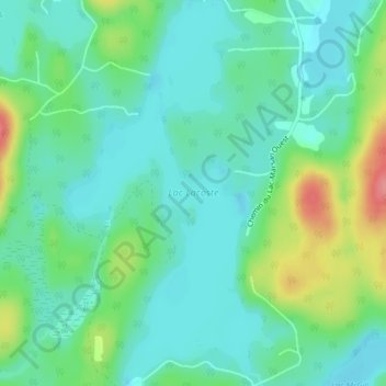 Mapa topográfico Lac Lacoste, altitude, relevo