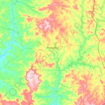 Mapa topográfico Pontalina, altitude, relevo