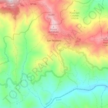 Mapa topográfico San Teodoro, altitude, relevo