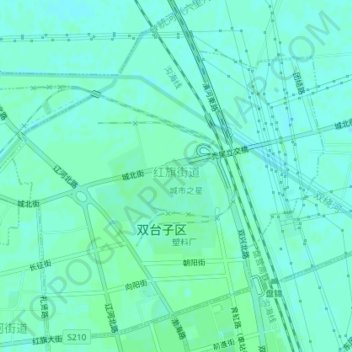 Mapa topográfico 红旗街道, altitude, relevo