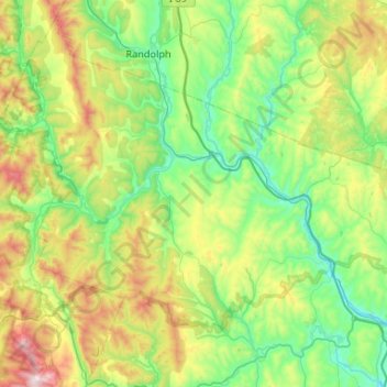 Mapa topográfico White River, altitude, relevo