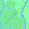Mapa topográfico Sundarban, altitude, relevo