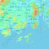 Mapa topográfico 台山市, altitude, relevo