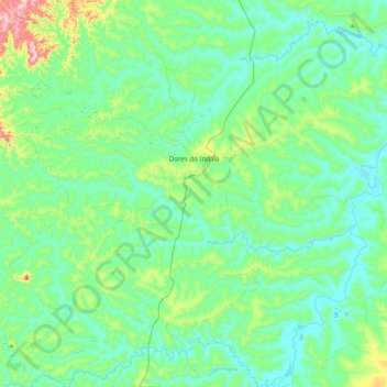 Mapa topográfico Dores do Indaiá, altitude, relevo