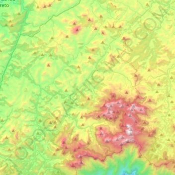 Mapa topográfico Vale de Bonsucesso, altitude, relevo