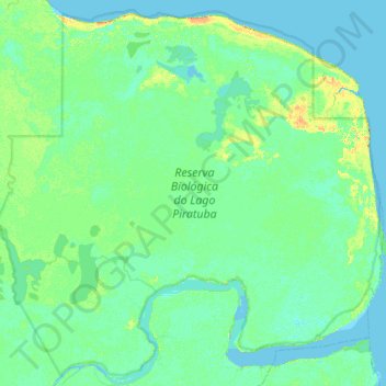 Mapa topográfico Reserva Biológica do Lago Piratuba, altitude, relevo
