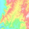 Mapa topográfico Juscelândia, altitude, relevo